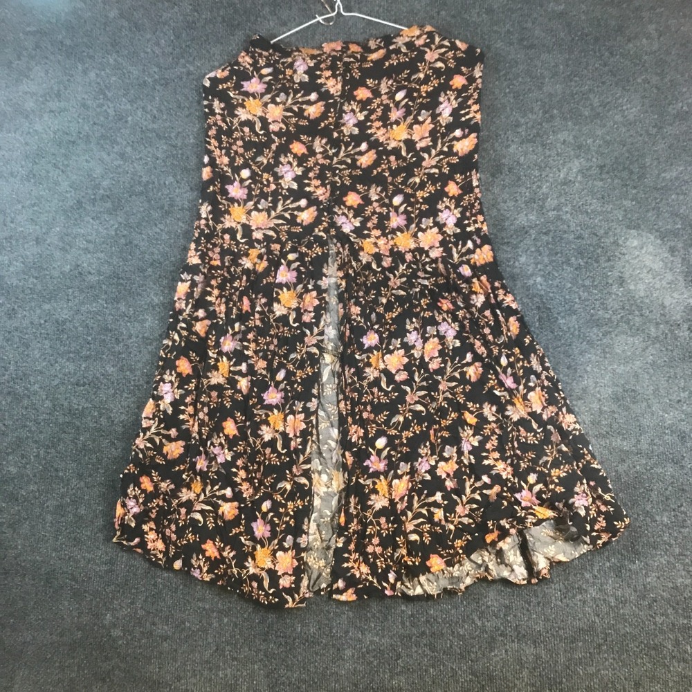 American Eagle Outfitters Maxi Skirt Womens 4 Black Floral Button Front Bohemian